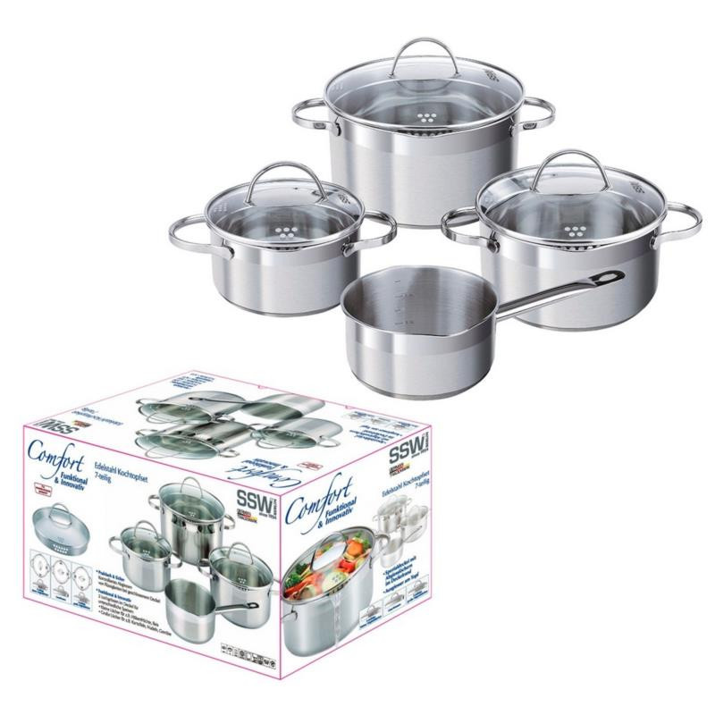 Garnki  7 elementów nierdzewne SSW Comfort 400058